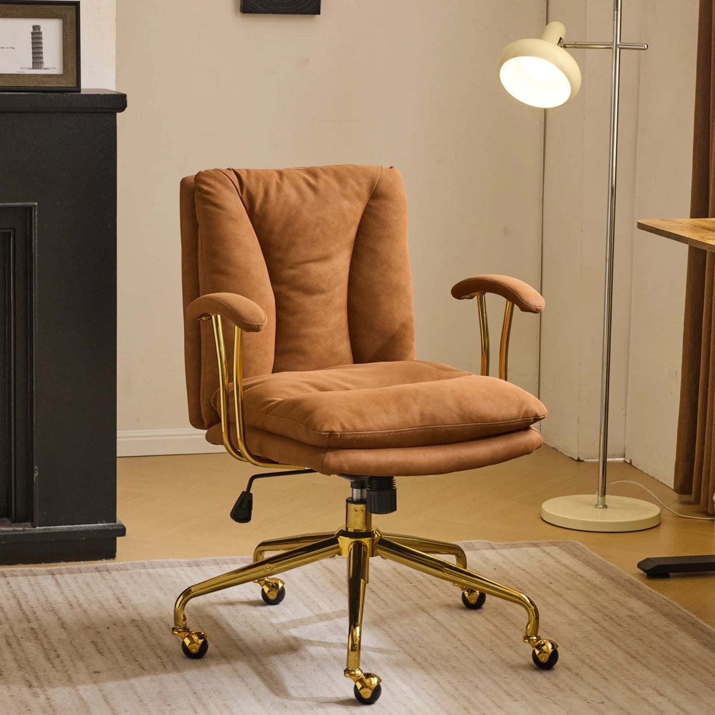 Silla de Oficina Ktaxon Ergonómica de Respaldo Alto en Piel Sintética – Ajustable, Giratoria y con Descansabrazos Acolchados