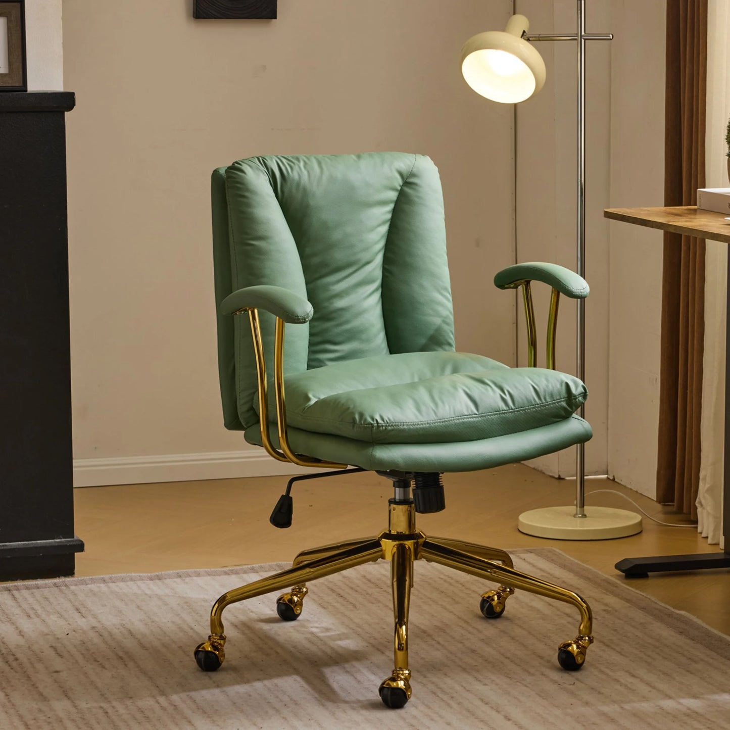 Silla de Oficina Ktaxon Ergonómica de Respaldo Alto en Piel Sintética – Ajustable, Giratoria y con Descansabrazos Acolchados