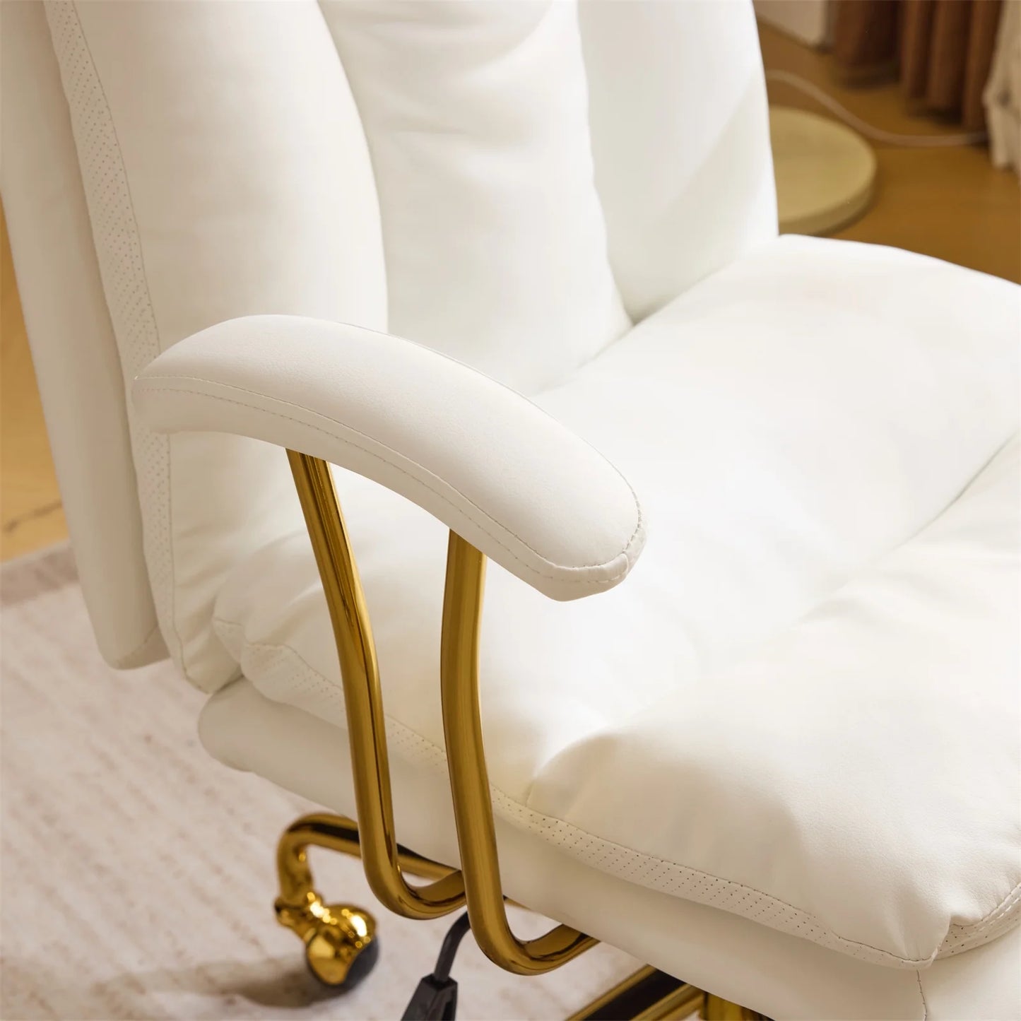 Silla de Oficina Ktaxon Ergonómica de Respaldo Alto en Piel Sintética – Ajustable, Giratoria y con Descansabrazos Acolchados